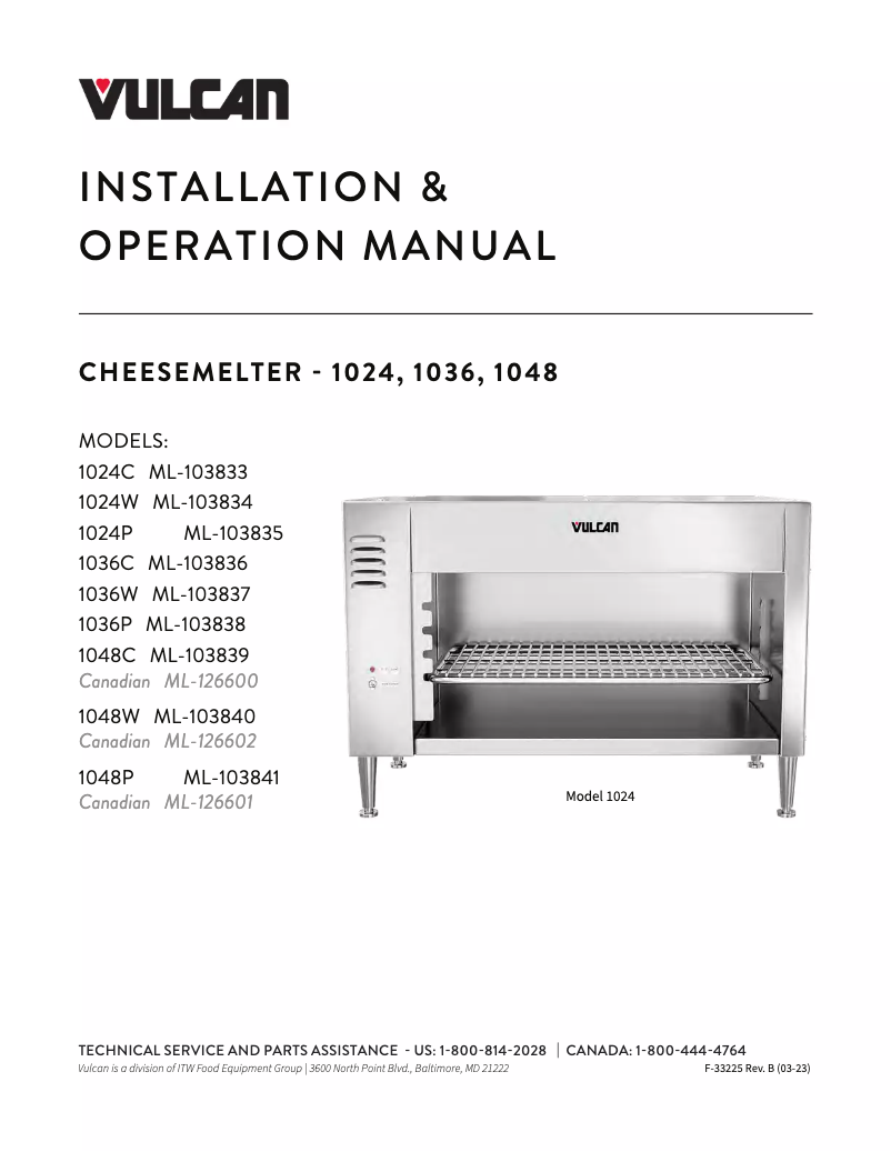 Page 1 de la notice Manuel utilisateur Vulcan 1024C