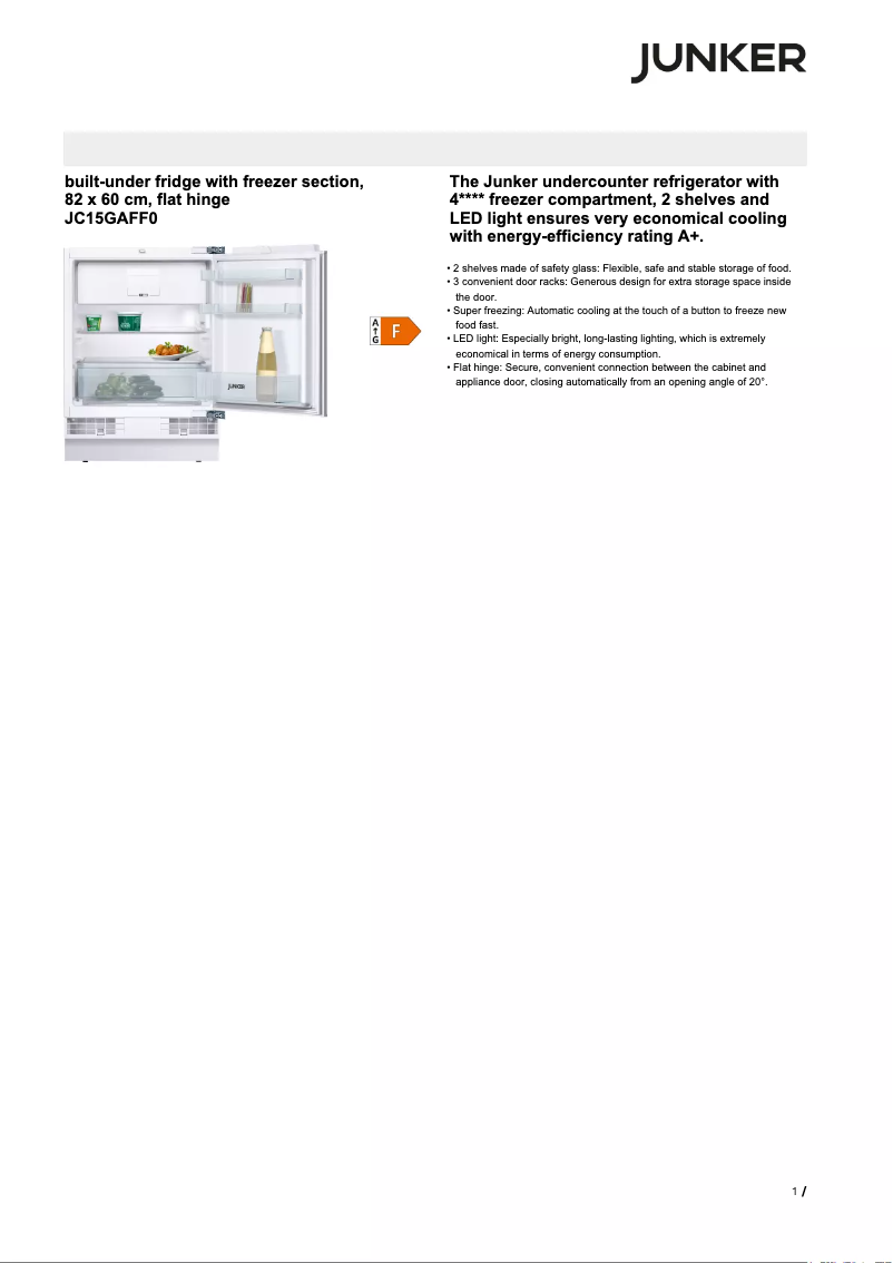 Image de la première page du manuel de l'appareil JC15GAFF0