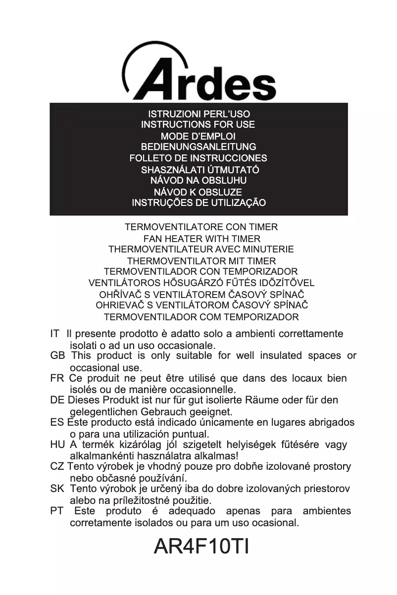 Página 1 del manual Manual de usuario Ardes AR4F10TI