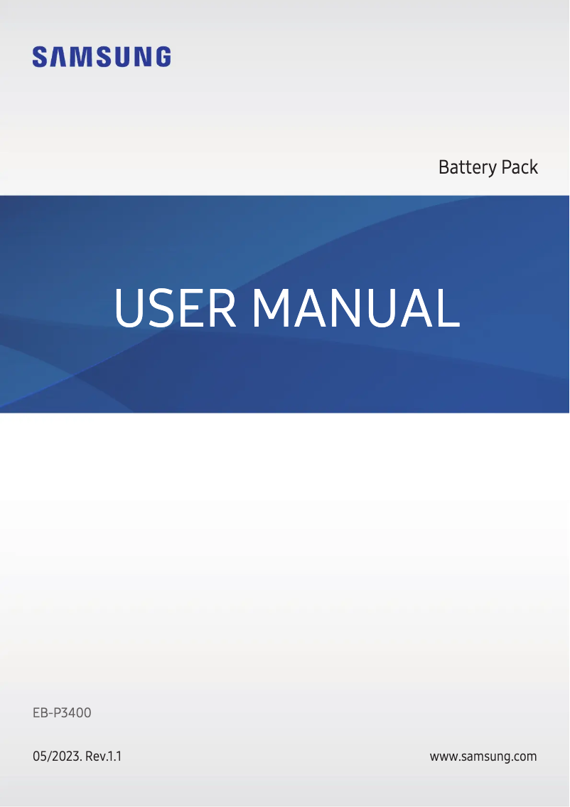 Page 1 de la notice Manuel utilisateur Samsung Battery Pack EB-P3400