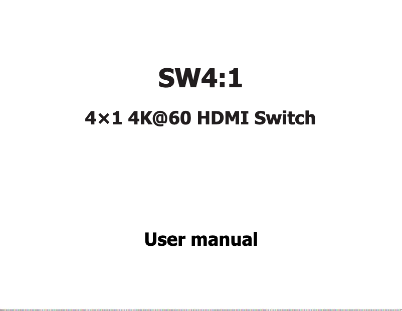 Image de la première page du manuel de l'appareil SW4:1