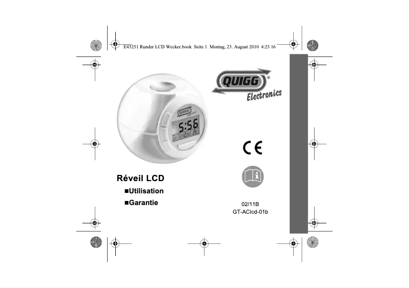 Page 1 de la notice Manuel utilisateur Quigg GT-ACICD-01B