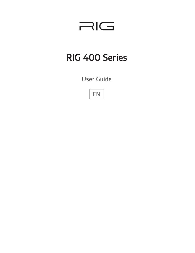 Page 1 de la notice Manuel utilisateur NACON RIG 400HS