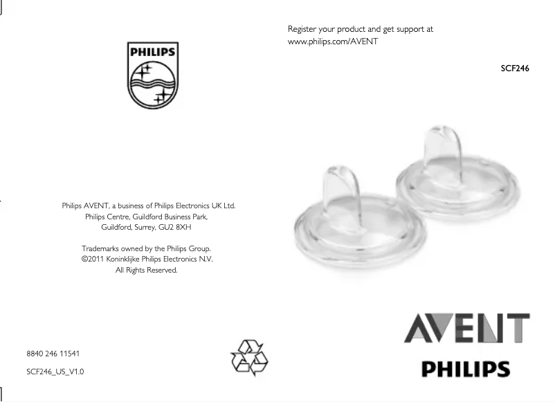 Page 1 de la notice Manuel utilisateur Philips Avent SCF246