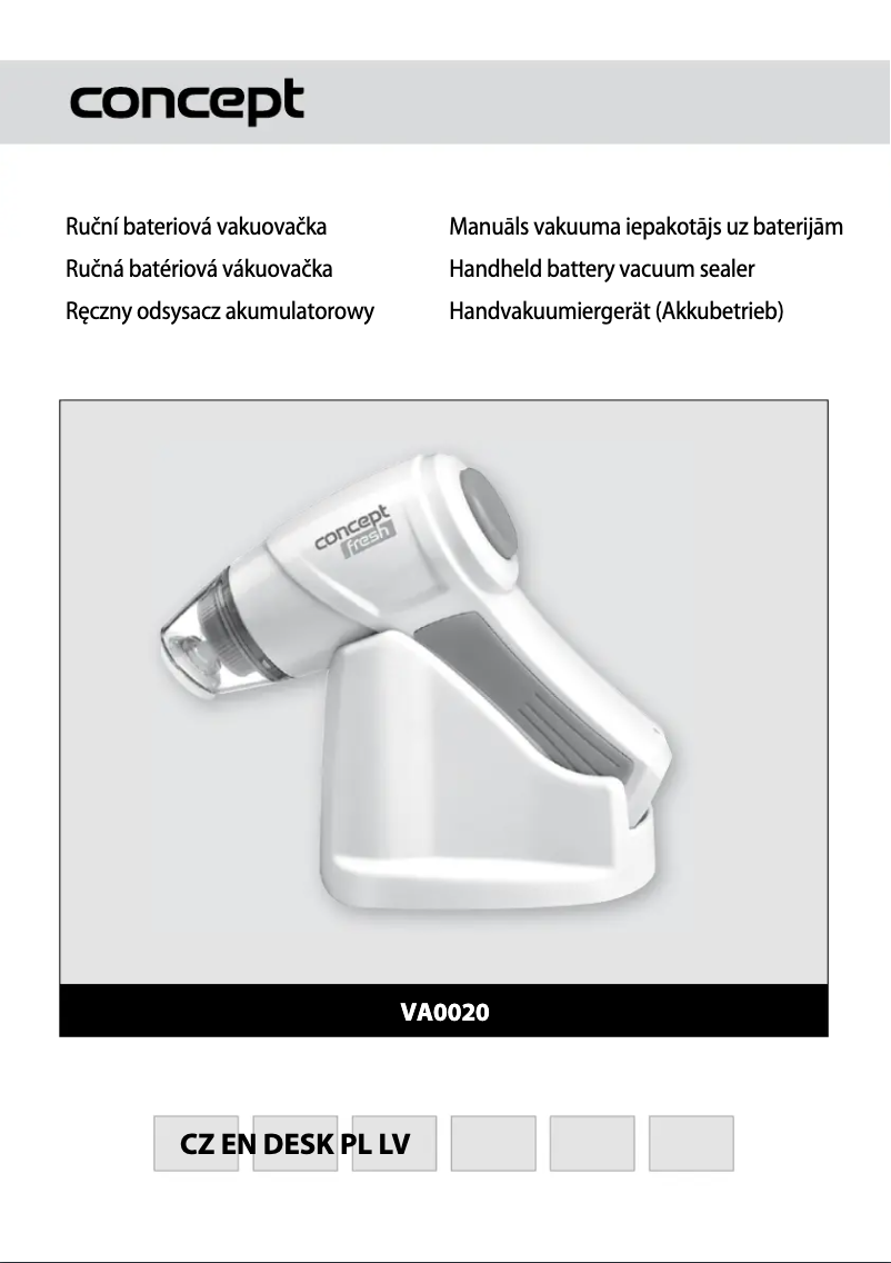 Page n°1 - Manuel utilisateur Concept VA-0020