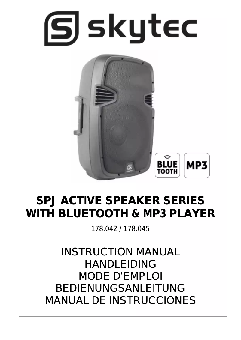 Image de la première page du manuel de l'appareil SPJ Active Speaker with Bluetooth and MP3 178.045