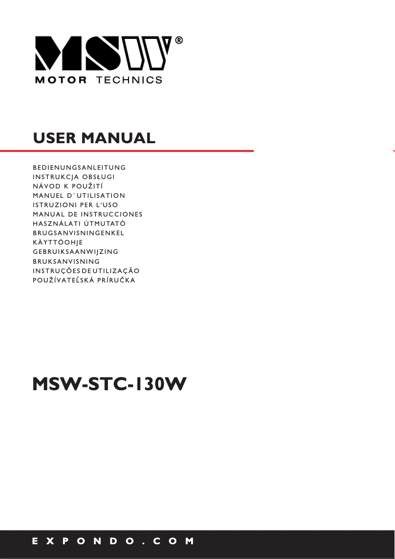 Page 1 de la notice Manuel utilisateur MSW MSW-STC-130W