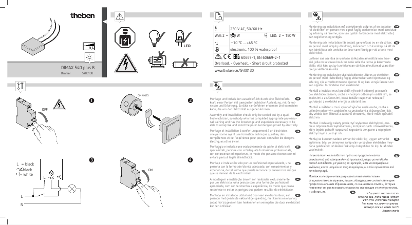Page n°1 - Manuel utilisateur Theben DIMAX 540 plus B