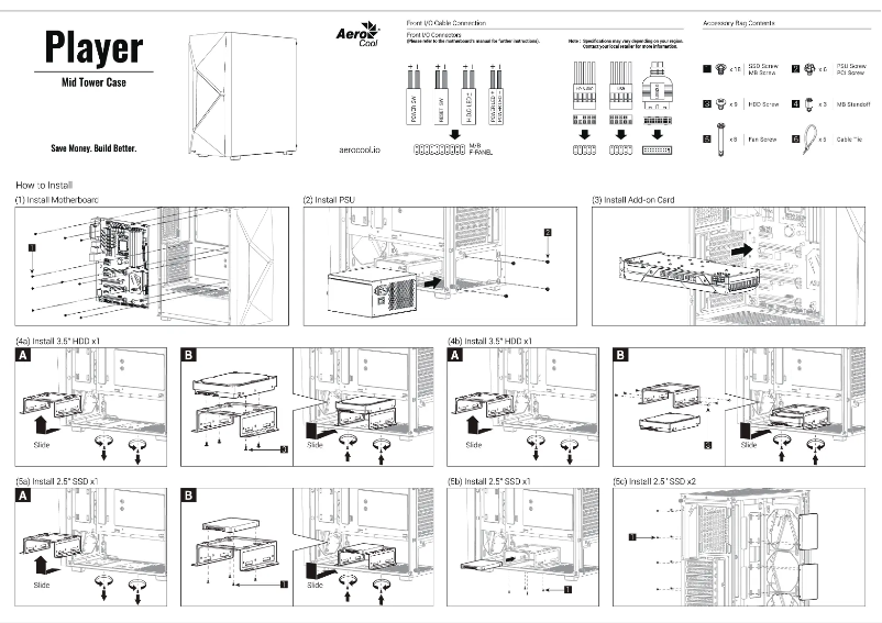 Page 1 de la notice Manuel utilisateur AeroCool Player