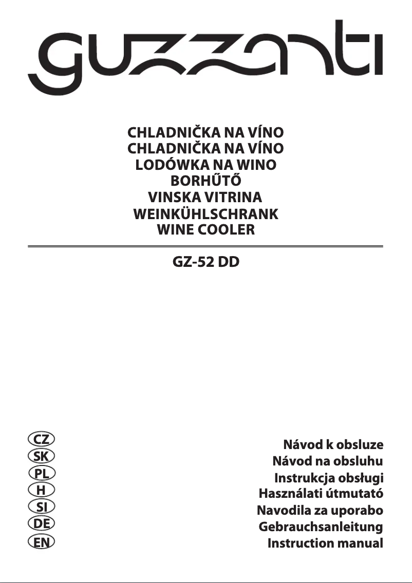 Page 1 de la notice Manuel utilisateur Guzzanti GZ 52DD