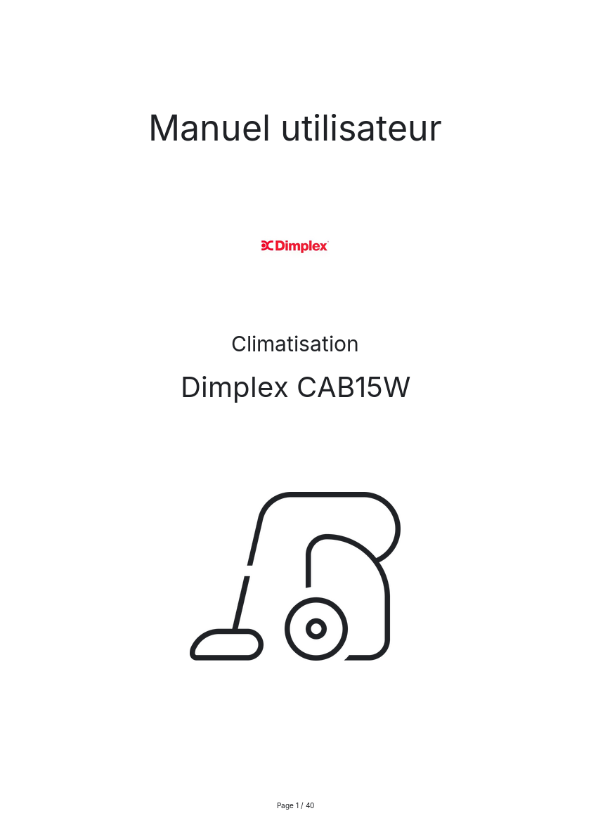 Image de la première page du manuel de l'appareil CAB15W