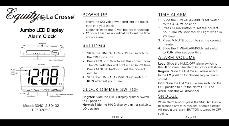 Page 1 de la notice Manuel utilisateur La Crosse Technology 30401