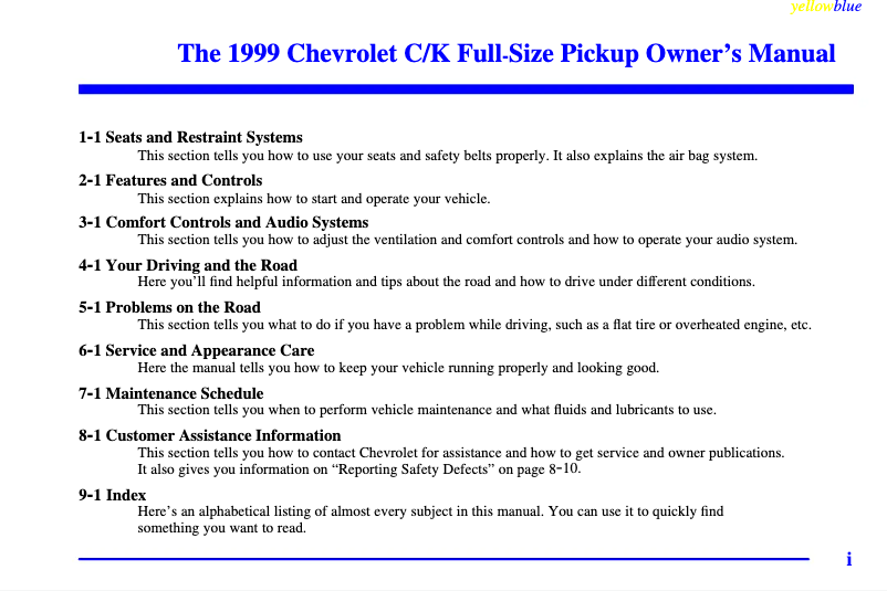 Image de la première page du manuel de l'appareil Metro (1999)