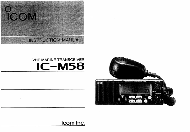 Image de la première page du manuel de l'appareil IC-M58