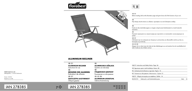 Page 1 de la notice Manuel utilisateur Florabest IAN 278385