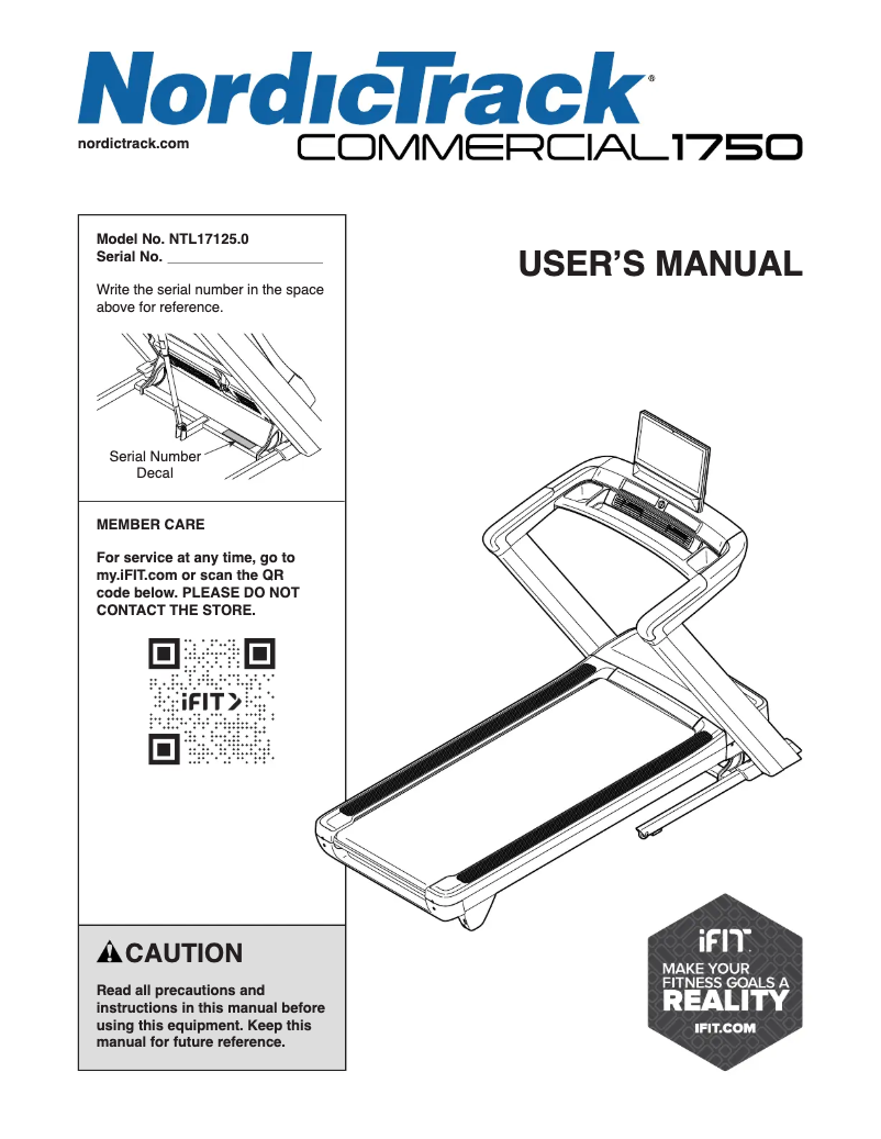 Page n°1 - Manuel utilisateur NordicTrack Commercial 1750