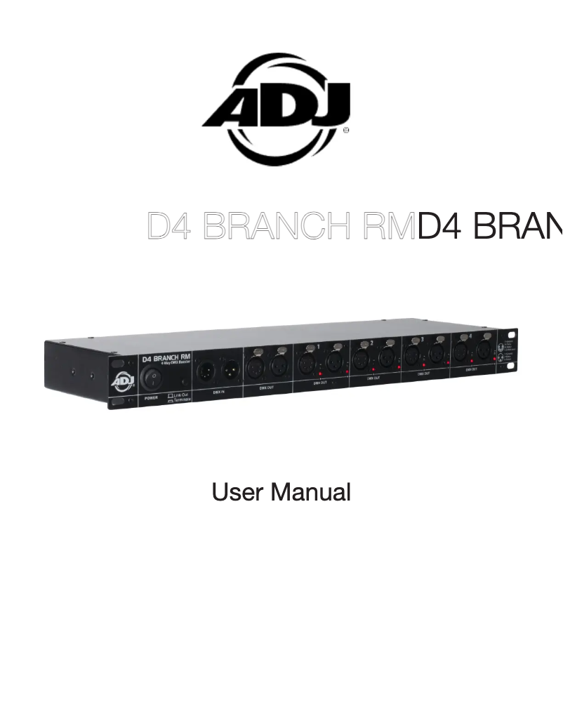 Page n°1 - Manuel utilisateur American DJ D4 Branch RM