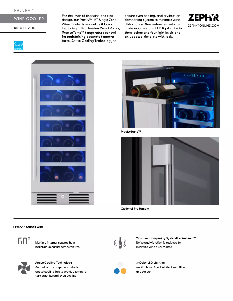 Image de la première page du manuel de l'appareil Presrv PRW15C01CG