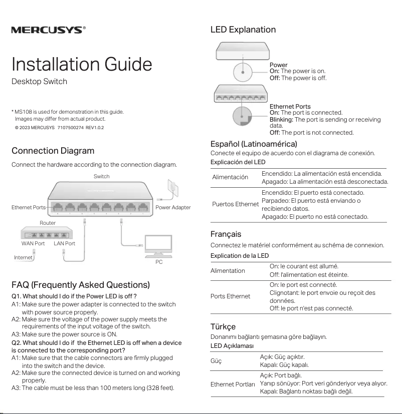Page n°1 - Guide d'installation Mercusys MS105G