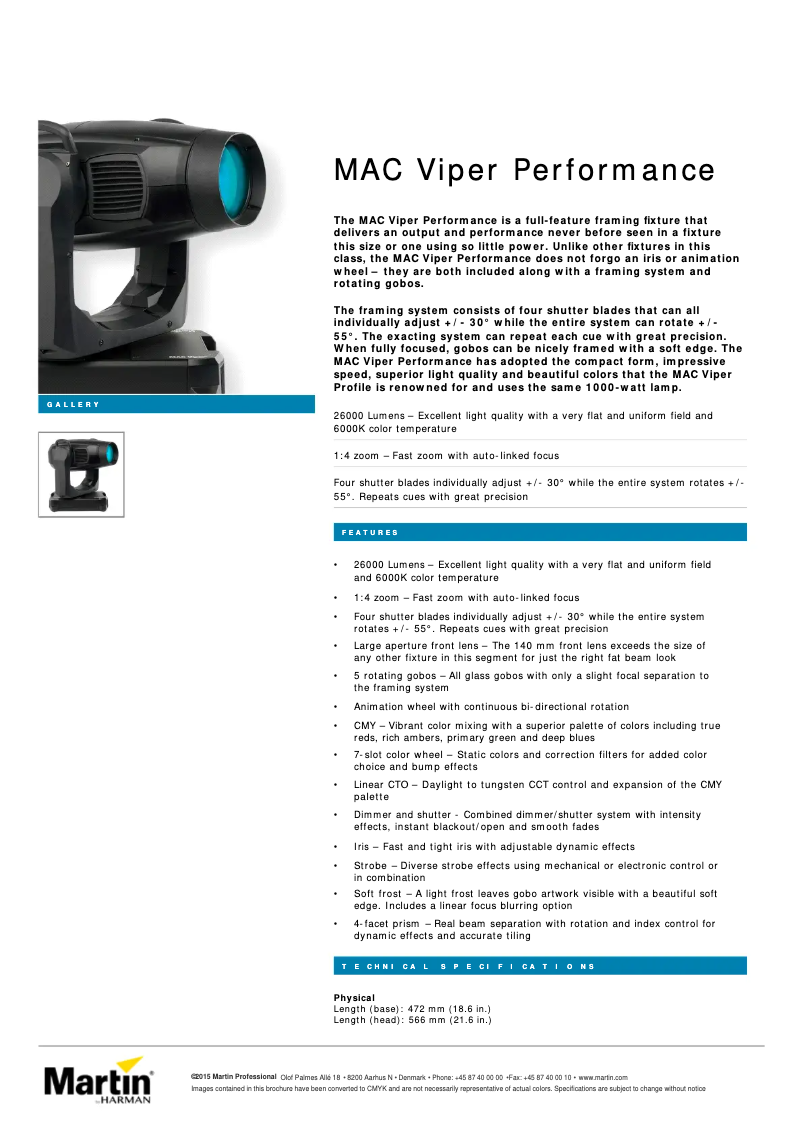 Image de la première page du manuel de l'appareil MAC Viper Performance