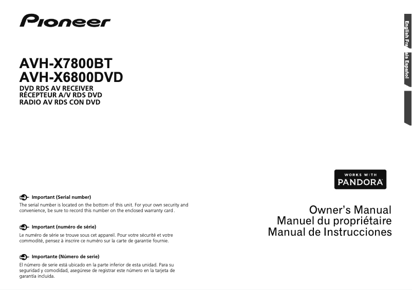 Page 1 de la notice Manuel utilisateur JVC AVH-X6800DVD