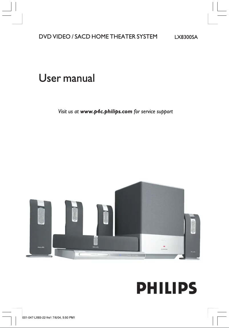 Page n°1 - Manuel utilisateur Philips LX8300SA