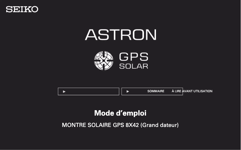 Page n°1 - Manuel utilisateur Seiko Astron SSE141J1