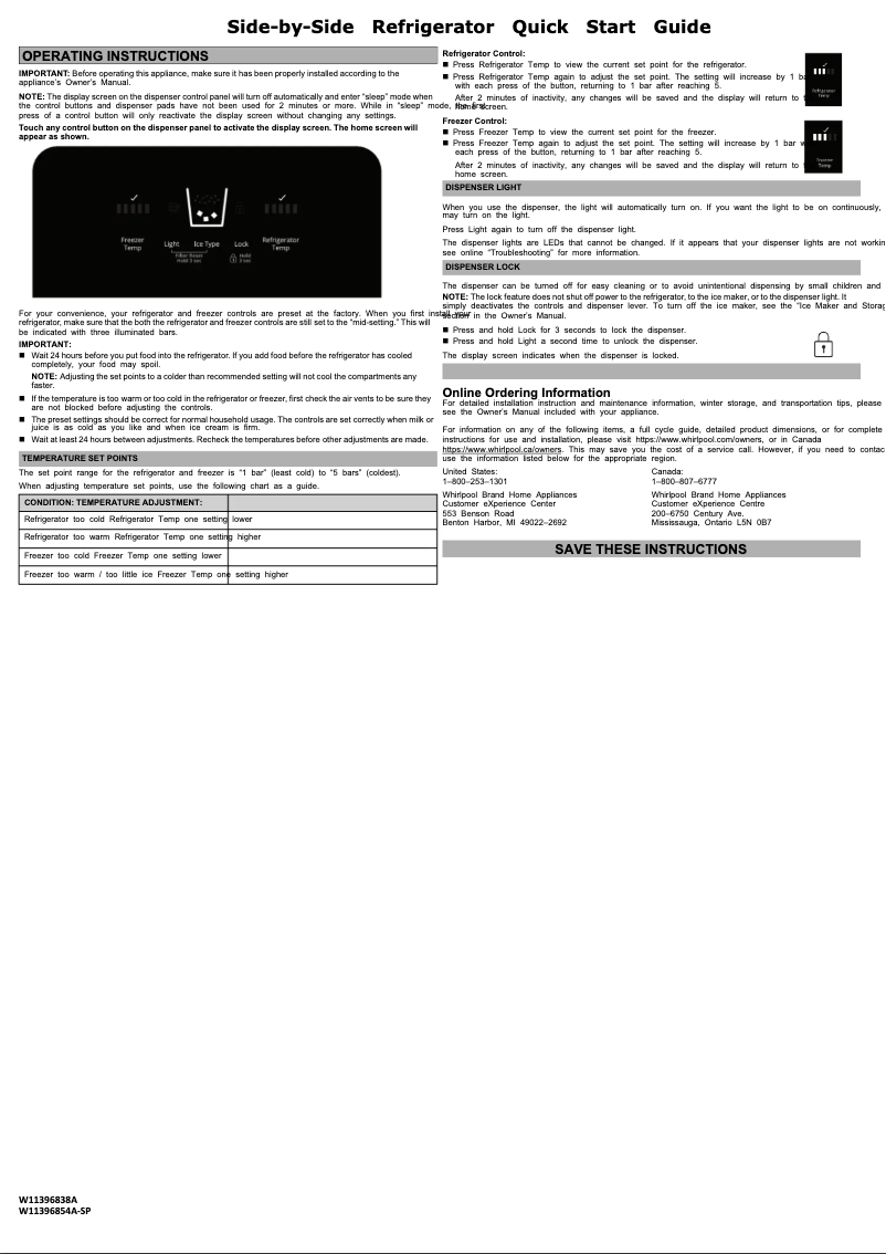 Image de la première page du manuel de l'appareil WRS315SDHM