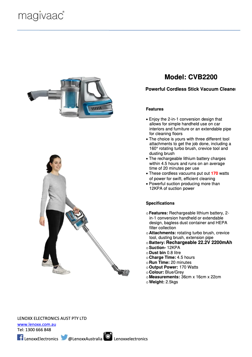 Imagen de la primera página del manual del dispositivo CVB2200