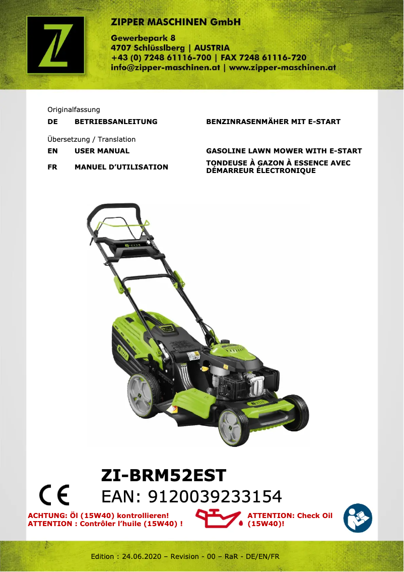 Page 1 of the manual User Manual Zipper ZI-BRM52EST