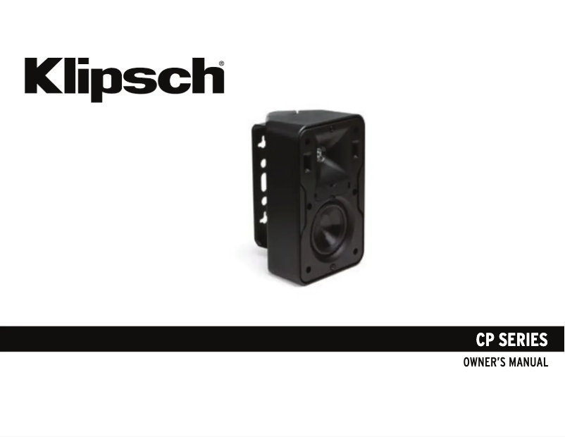 Page 1 de la notice Manuel utilisateur Klipsch CP6