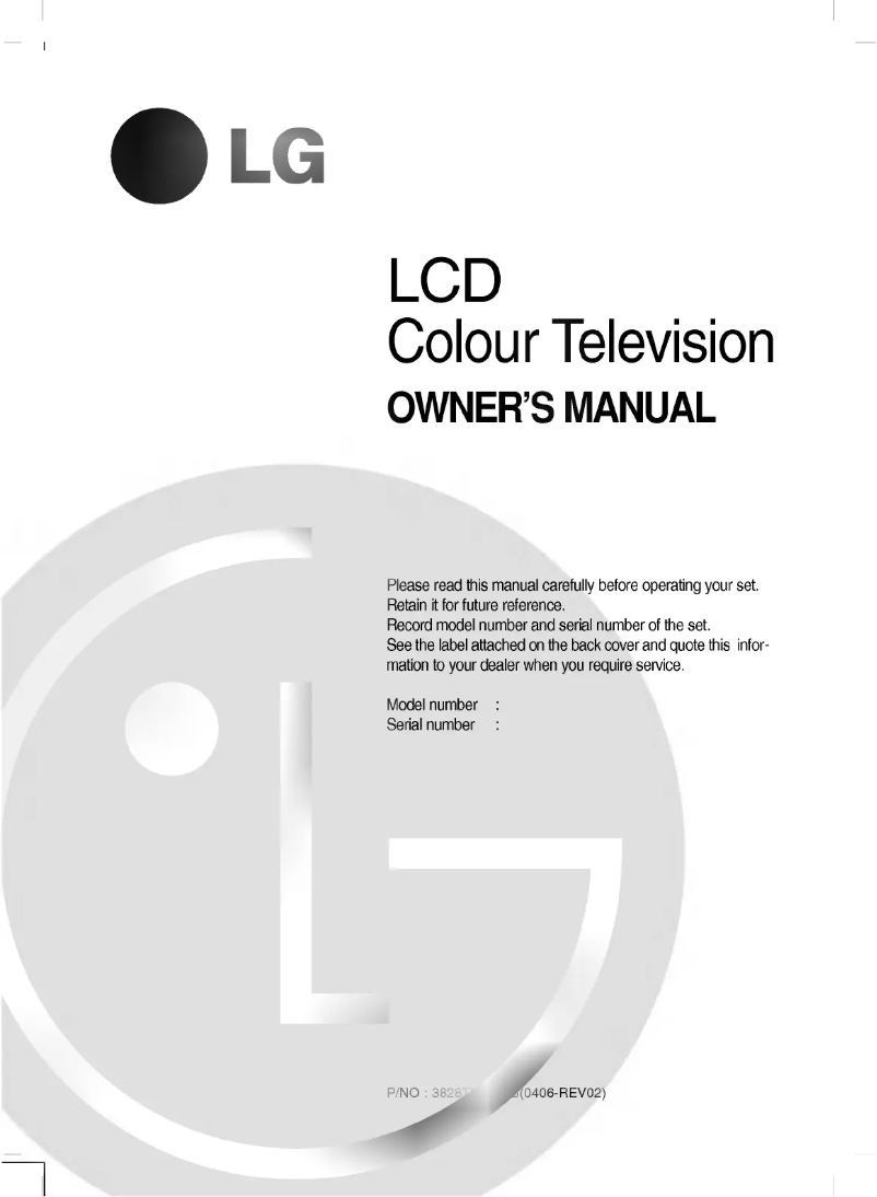 Page 1 de la notice Manuel utilisateur LG RT-15LA66