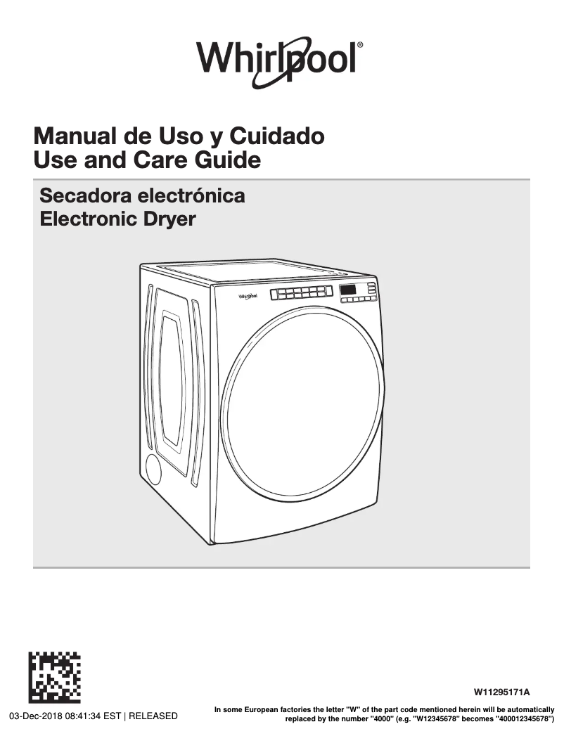 Página 1 del manual Manual de usuario Whirlpool 7MWGD6620HW