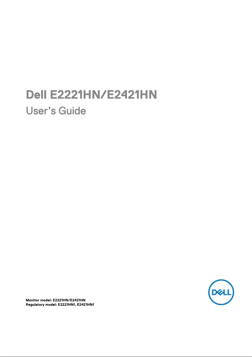Image de la première page du manuel de l'appareil E Series E2421HN