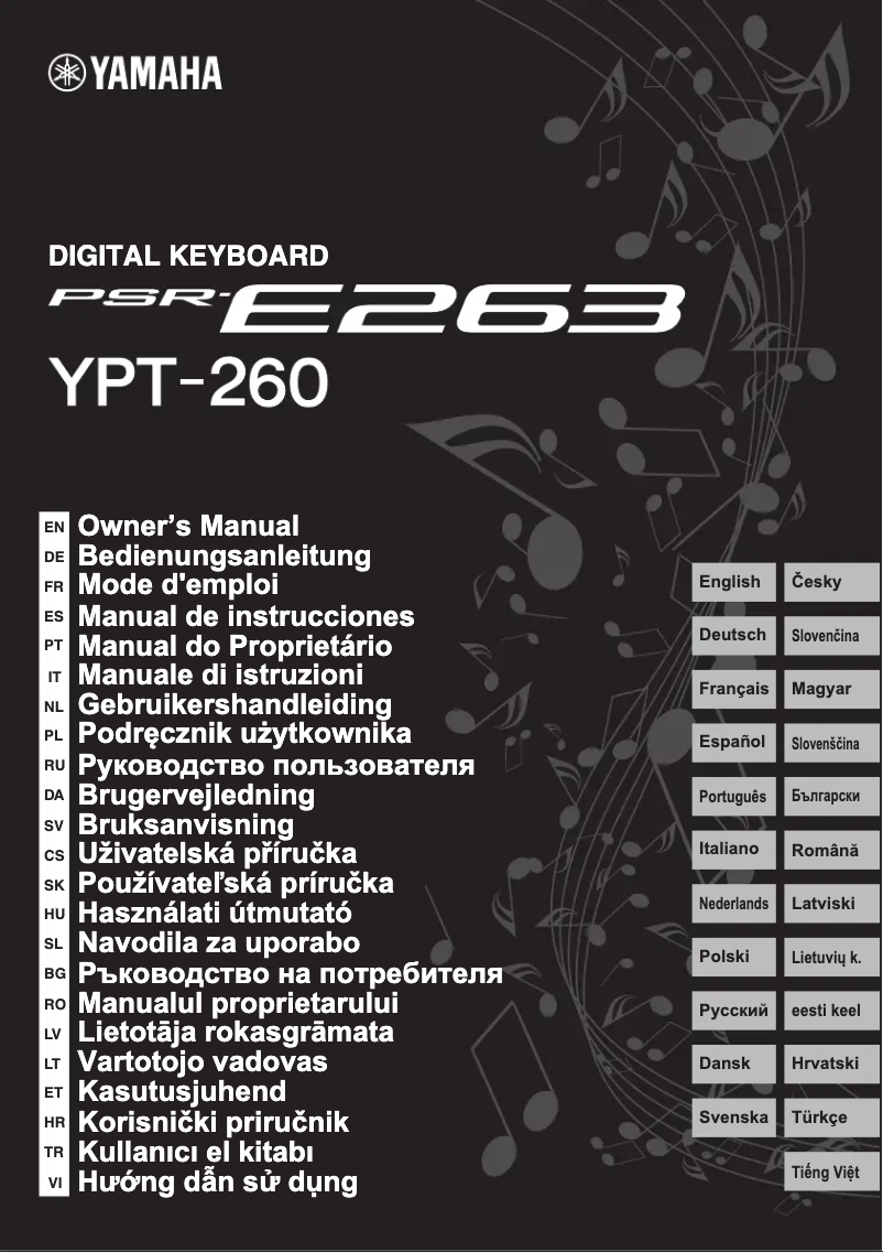 Image de la première page du manuel de l'appareil YPT-260