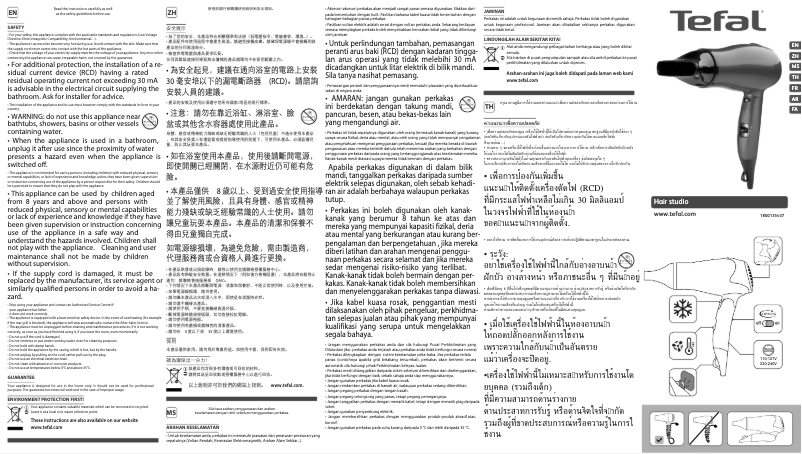 Page n°1 - Manuel utilisateur Tefal Hair Studio HV4412