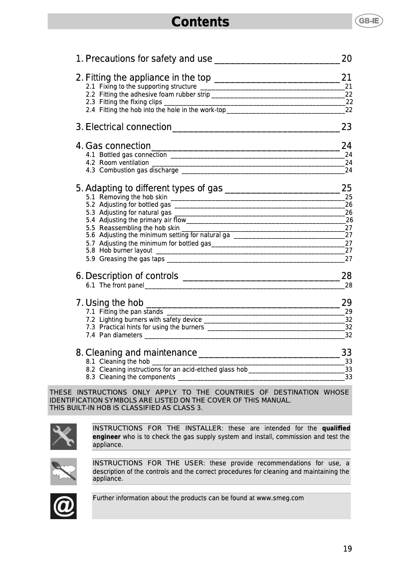 Page 1 de la notice Mode d'emploi Smeg PX7502