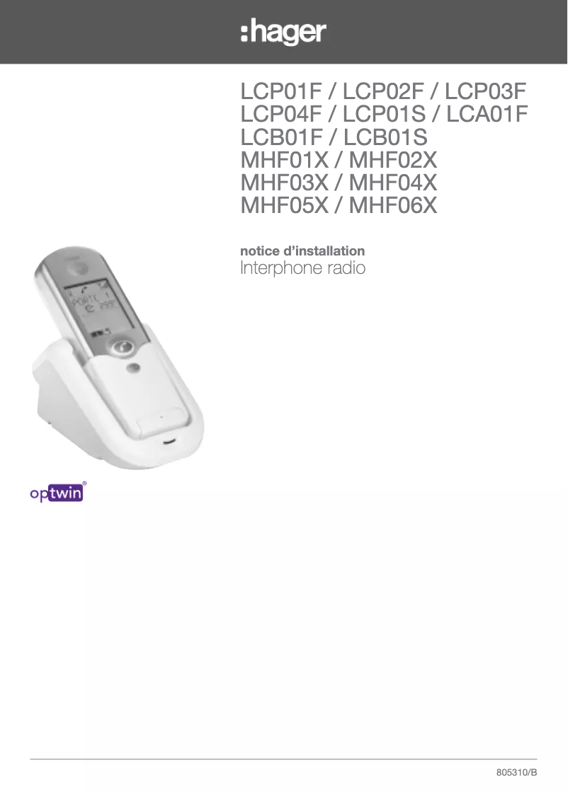 Page 1 de la notice Manuel utilisateur Hager LCP03F