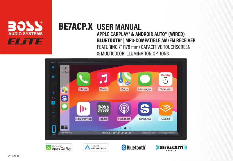 Página 1 del manual Manual de usuario Boss Elite BE7ACP.X