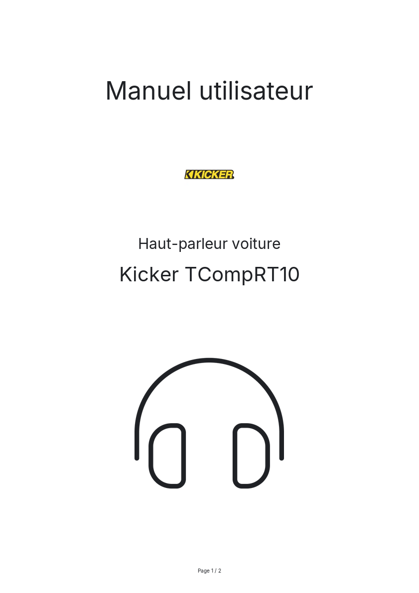 Image de la première page du manuel de l'appareil TCompRT10