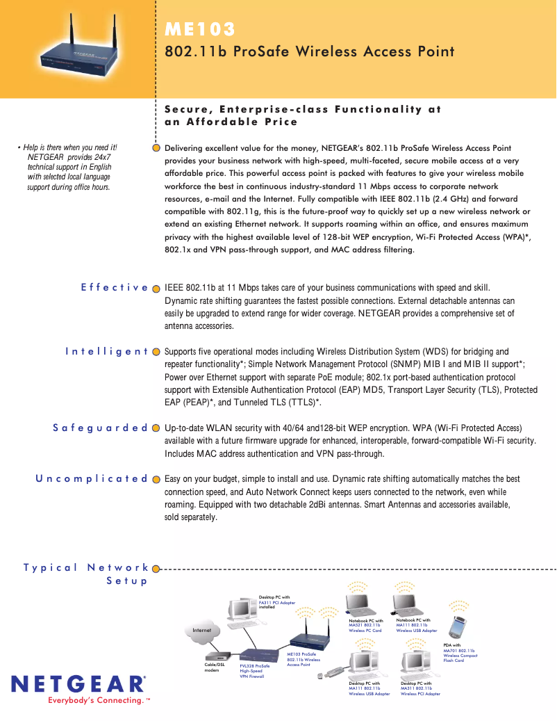 Image de la première page du manuel de l'appareil ProSafe ME103