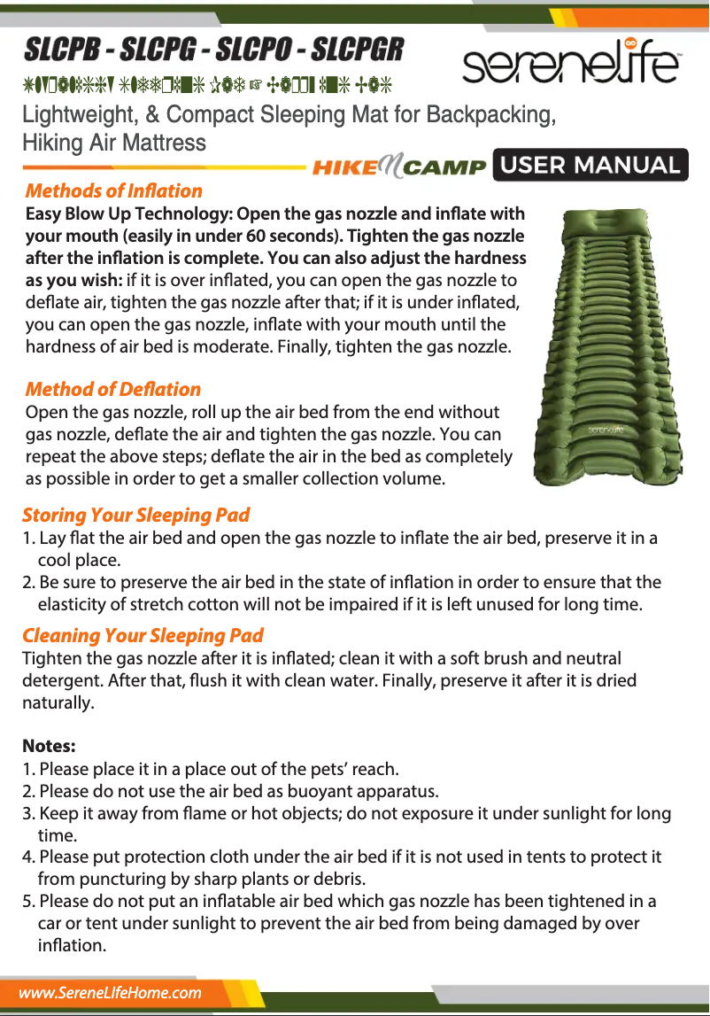 Image de la première page du manuel de l'appareil SLCPB