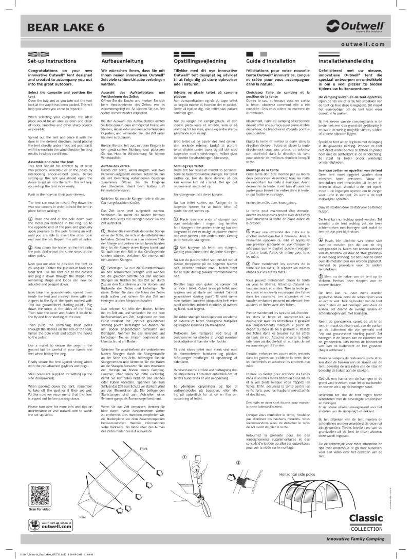 Página 1 del manual Manual de usuario Outwell Classic Bear Lake 6