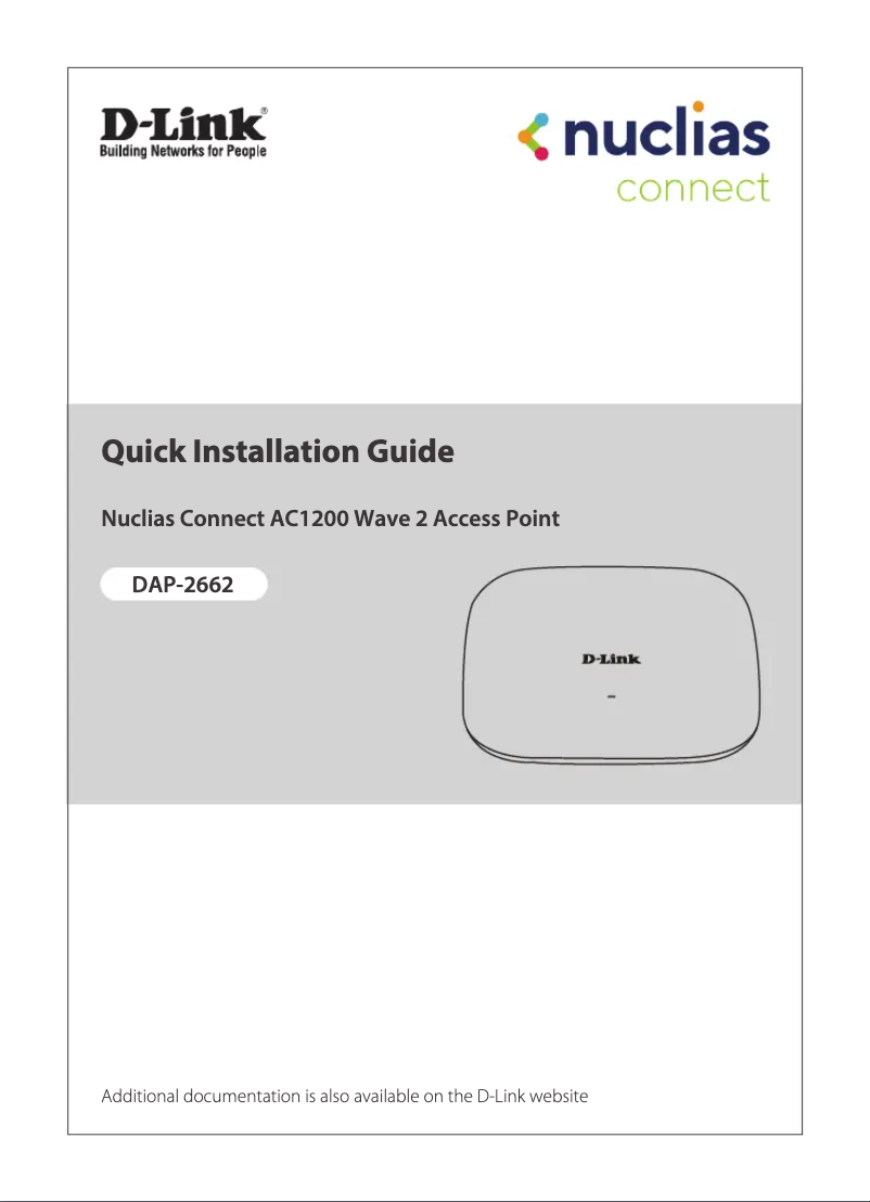 Page n°1 - Guide d'installation D-Link DAP-2662