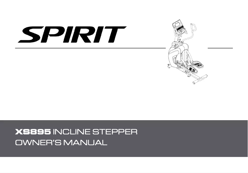 Página 1 del manual Manual de usuario Spirit Fitness XS895