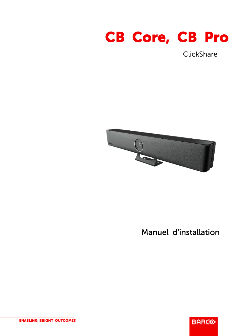 Page n°1 - Guide d'installation Barco ClickShare CB Core