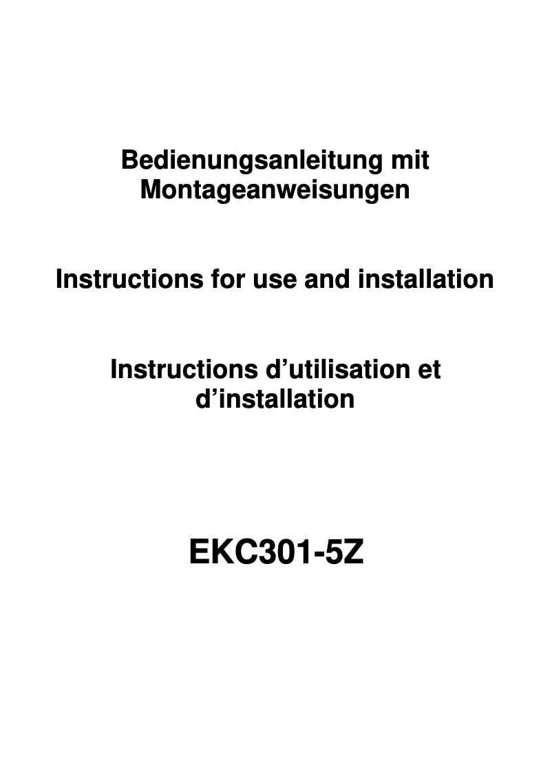 Page n°1 - Manuel utilisateur Exquisit EKC 301-5 Z