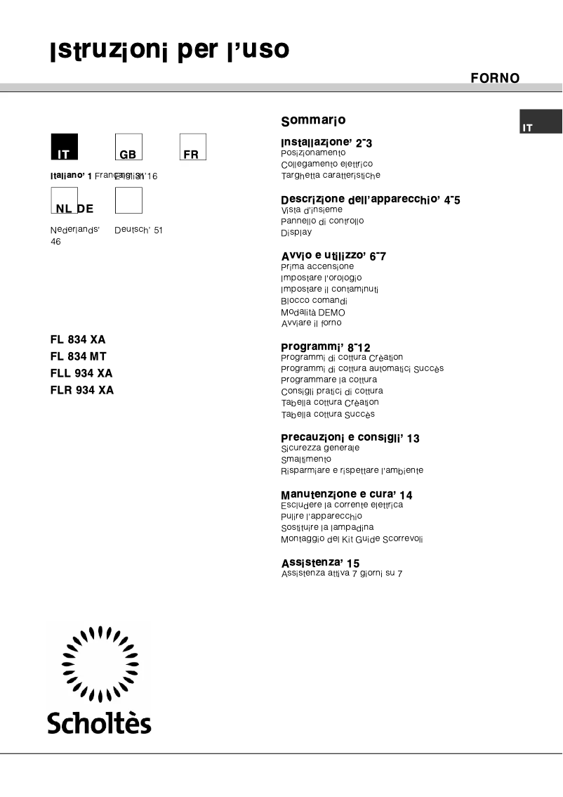 Image de la première page du manuel de l'appareil FLR 934 XA