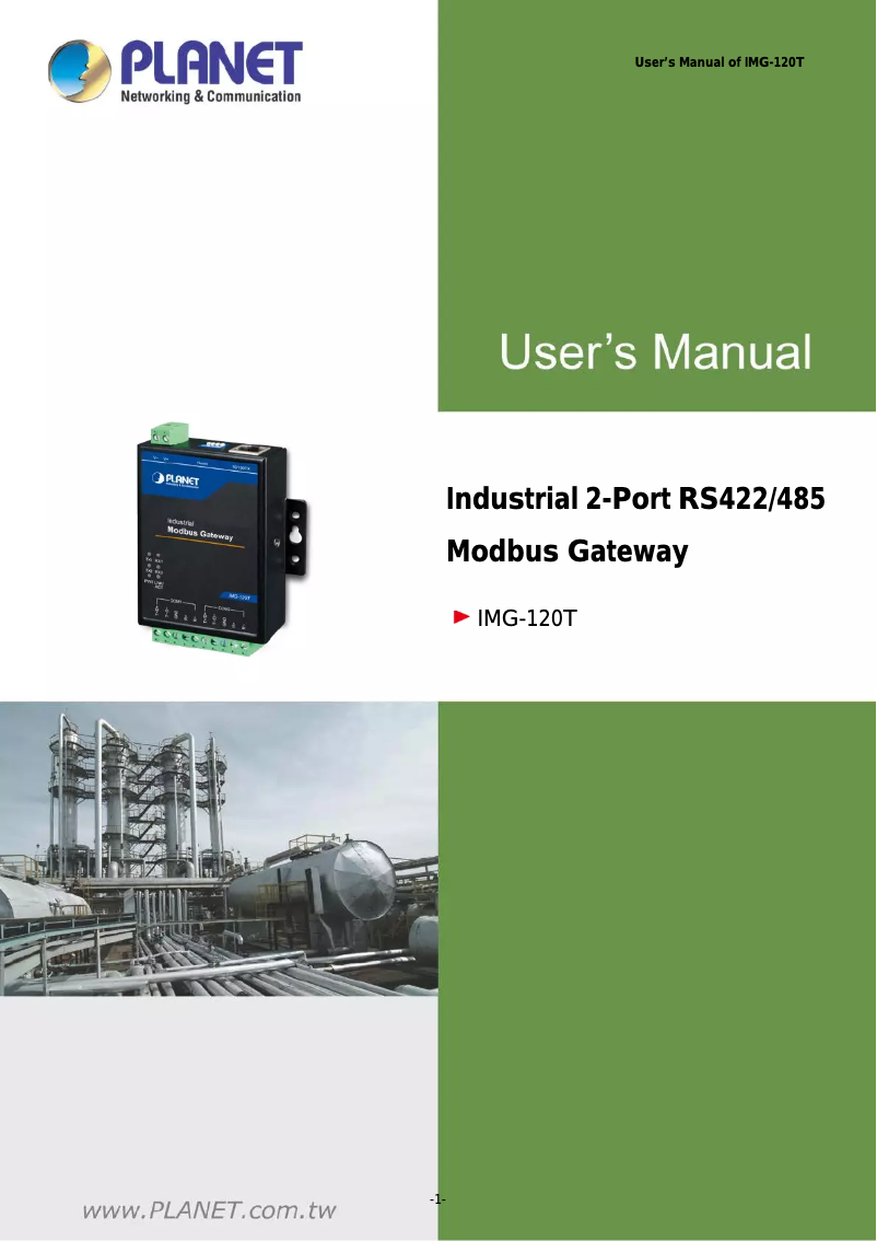 Page 1 de la notice Manuel utilisateur Planet IMG-120T