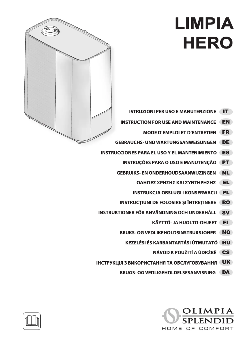 Page 1 de la notice Manuel utilisateur Olimpia Splendid Limpia Hero